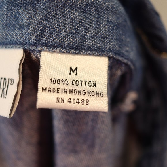 Together Vintage 90s Denim Shirt Medium - Embroidered Snap Front Jean Top - Picture 10 of 10